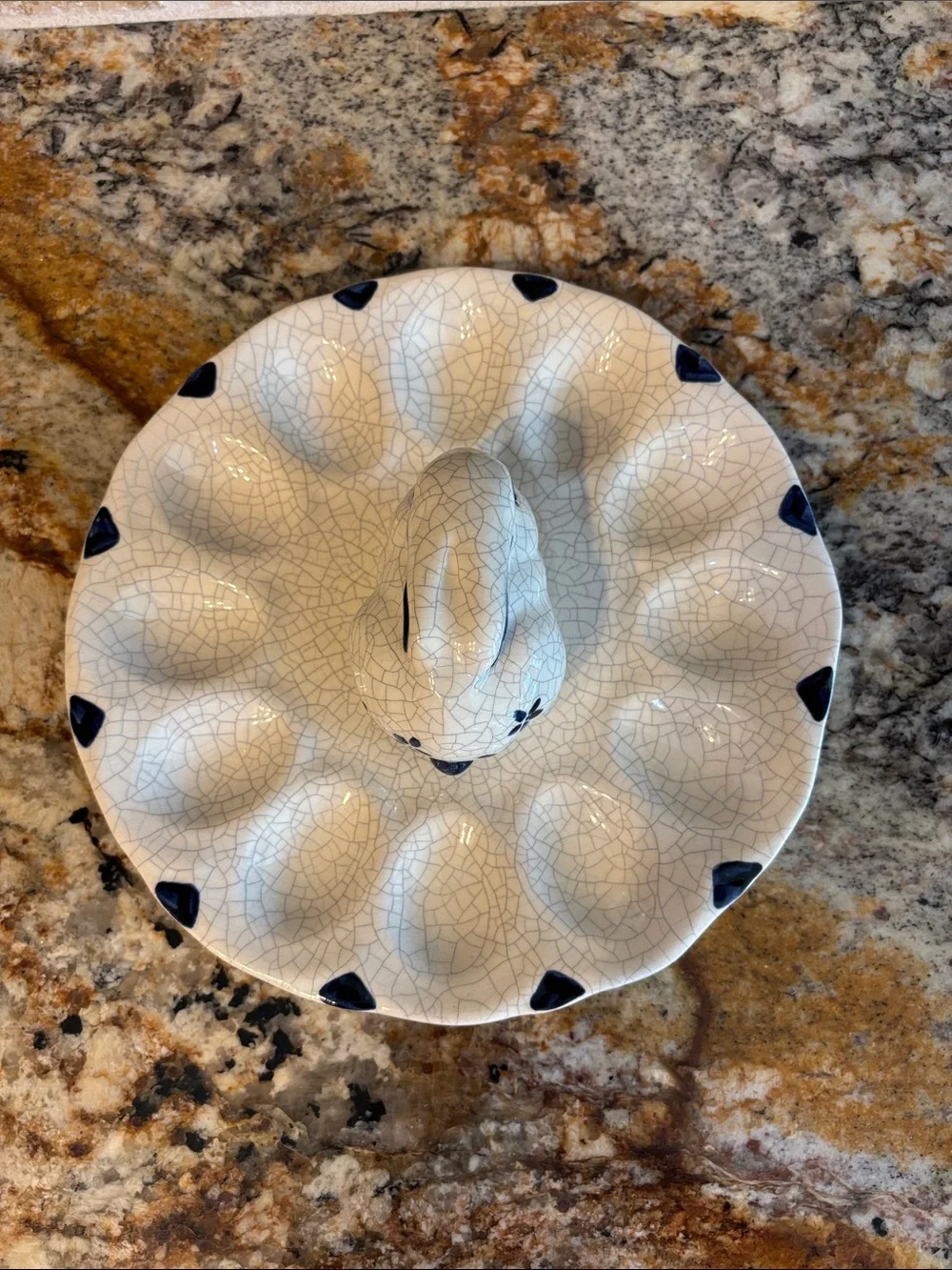 Adorable Dedham Rabbit Deviled Egg Platter by The Potting Shed